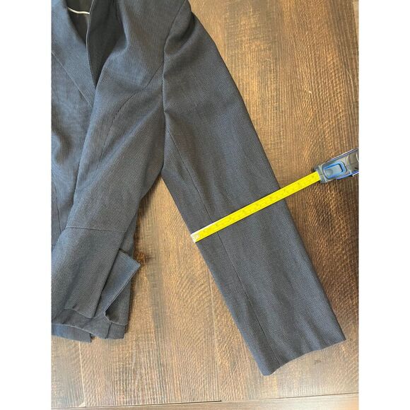 Calvin Klein Womens Black/White Pinstripe 2 Piece Blazer Suit With Skirt Size 14 - Picture 5 of 9